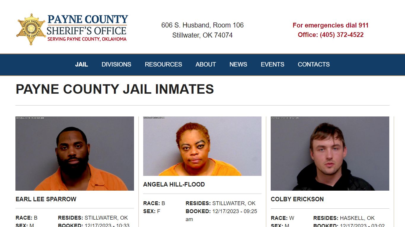 Inmate Search - Payne County Jail
