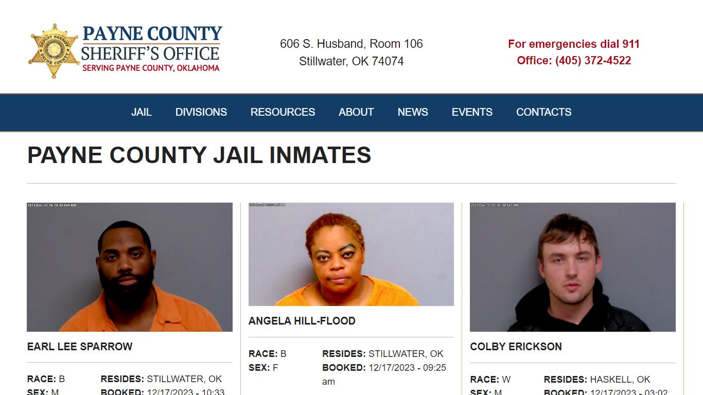 Inmate Search - Payne County Jail