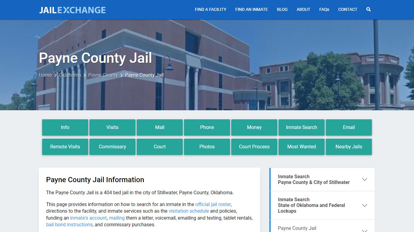Payne County Jail, OK Inmate Search, Information